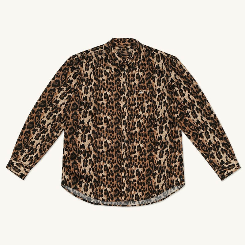 Damen  Blusen | Oversized Bluse Aus Twill Mit Leoparden-Print Blusen Blusen