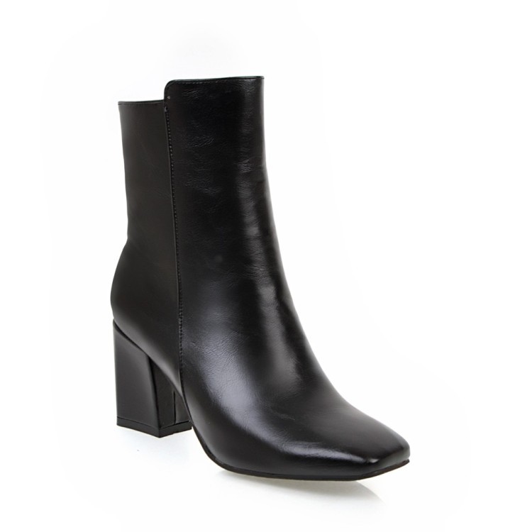 Damen  Boots | Ankle Boots Aus Kunstleder Mit Blockabsatz Boots Boots