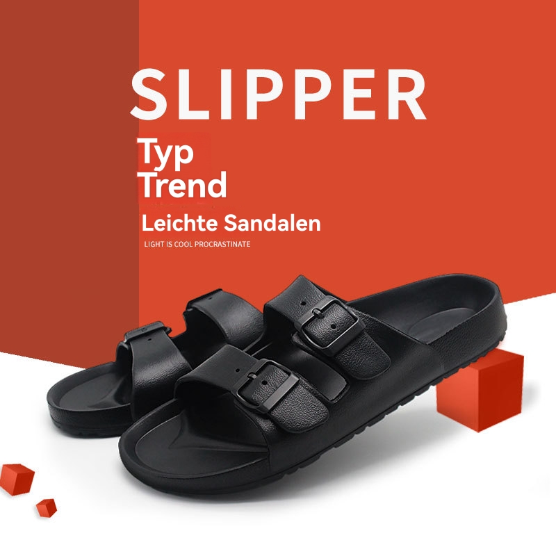 Damen  Flache Schuhe | All-Gender Sandalen Aus Strukturiertem Material-Mix Mit Zwei Riemen Damen Damen