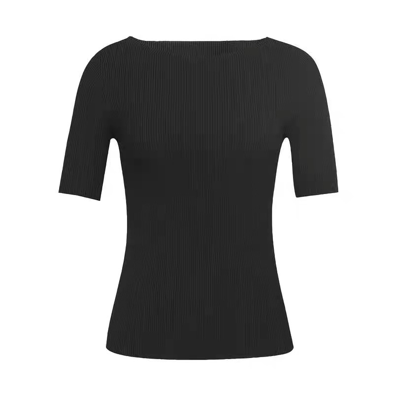 Damen  Pullover & Strickjacken | Strick-T-Shirt Aus Stretch-Gewebe Mit Metall-Details Damen Damen