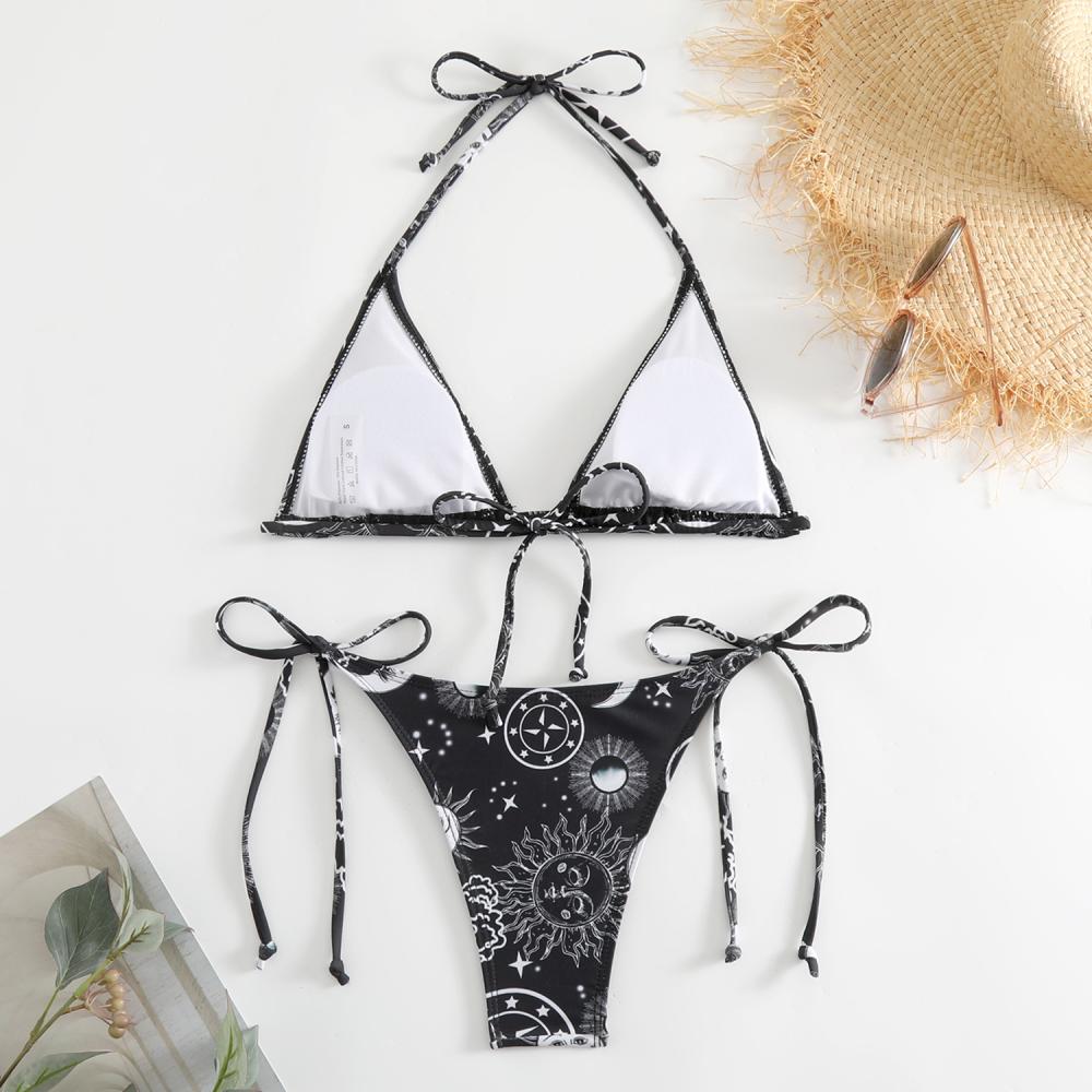 Damen  Strandmode | Triangel-Bikinitop Mit Logo-Detail Und Logo-Bändern Damen Damen