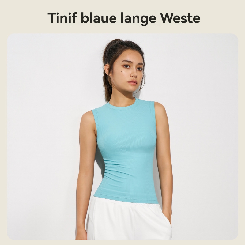 Damen  T-Shirts & Tops | Ärmelloses Top Aus Geripptem Gewebe Mit Stehkragen Damen Damen