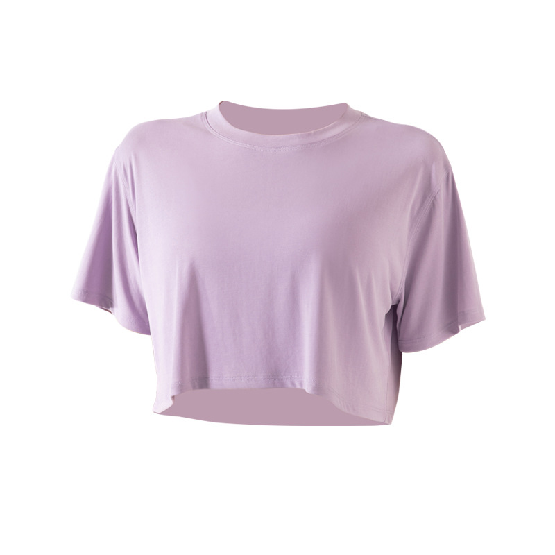 Damen  T-Shirts & Tops | Relaxed-Fit T-Shirt Aus Baumwoll-Jersey In Cropped-Länge Mit Stack-Logo Damen Damen