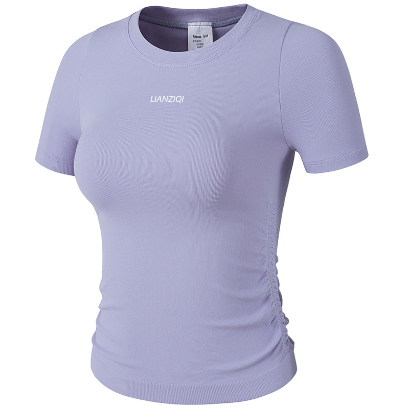 Damen  T-Shirts & Tops | Slim-Fit T-Shirt Aus Stretch-Baumwolle Mit Blauem Logo-Label Damen Damen