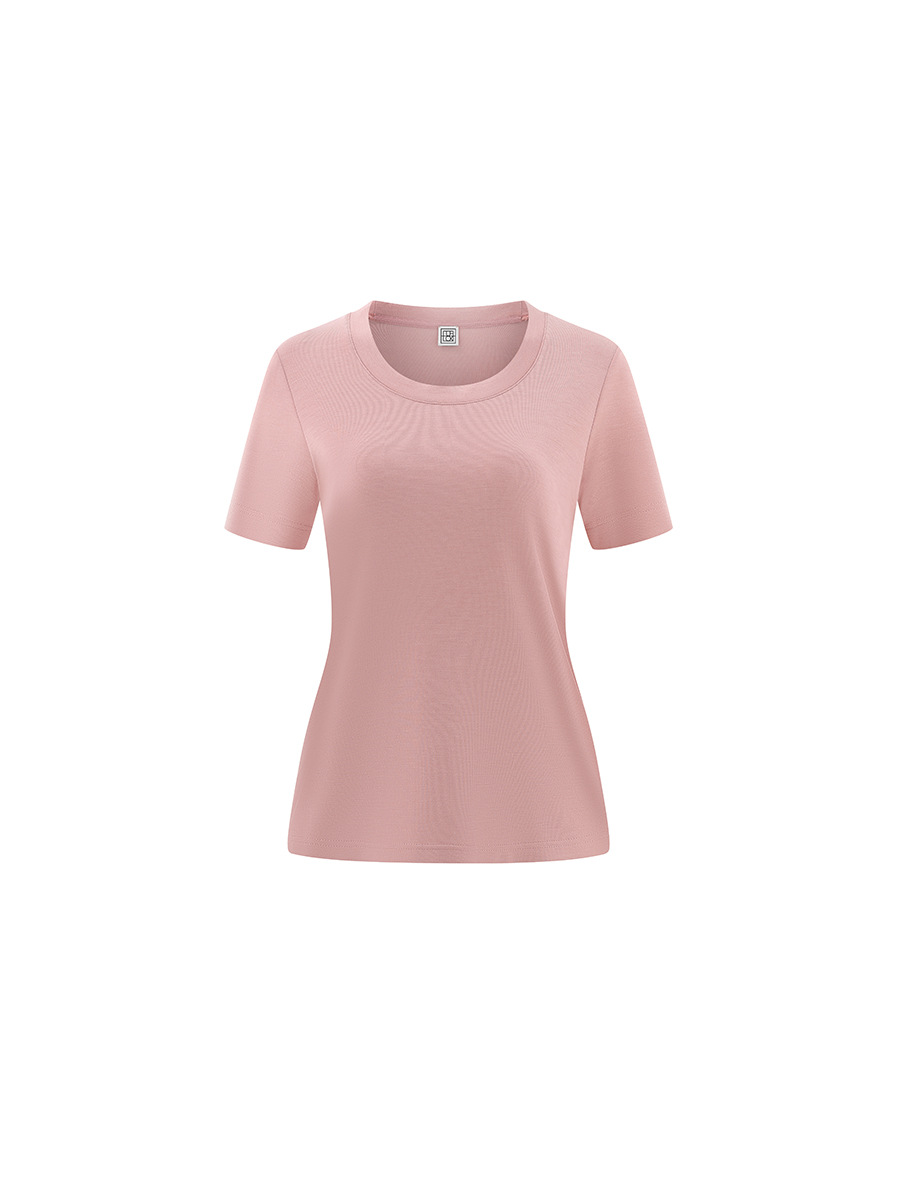 Damen  T-Shirts & Tops | T-Shirt Aus Baumwoll-Mix Mit Gesticktem Stack-Logo Damen Damen