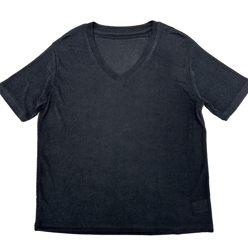 Damen  T-Shirts & Tops | T-Shirt Aus Leinen Mit V-Ausschnitt Damen Damen