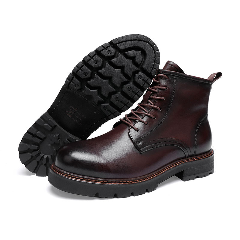 Herren  Boots | Boots Aus Poliertem Leder Mit Blatteinsatz Boots Boots