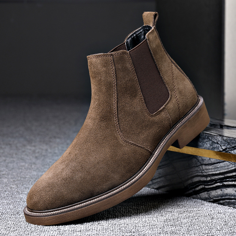 Herren  Boots | Chelsea Boots Aus Veloursleder Mit Eckiger Kappe Und Signature-Details Boots Boots