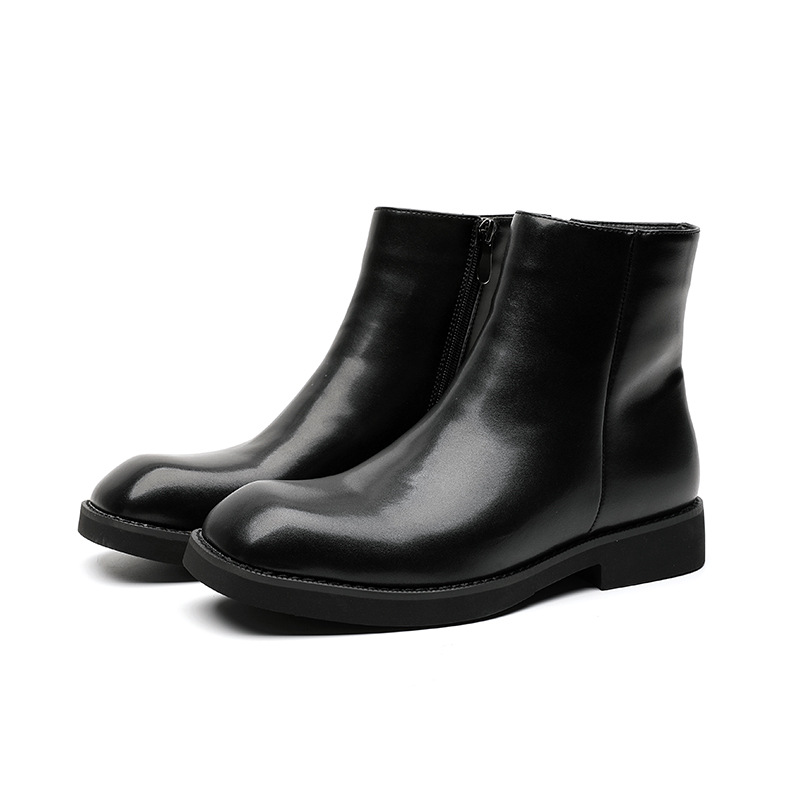 Herren  Boots | Leder-Boots Mit Logo-Prägung Und Seitlichem Reißverschluss Boots Boots