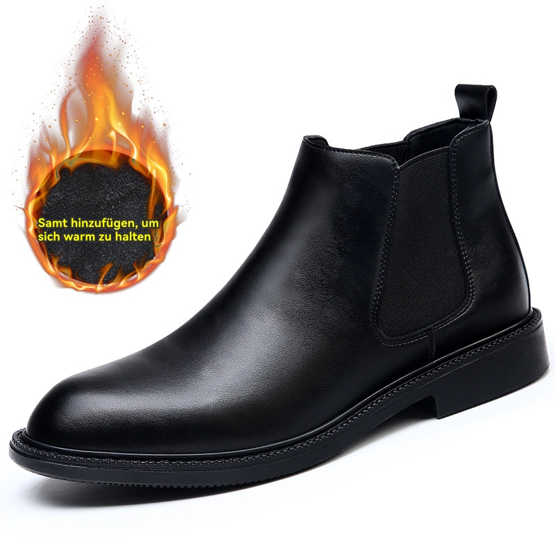 Herren  Business-Schuhe | Chelsea Boots Aus Leder Mit Signature-Streifen-Akzent Business-Schuhe Business-Schuhe