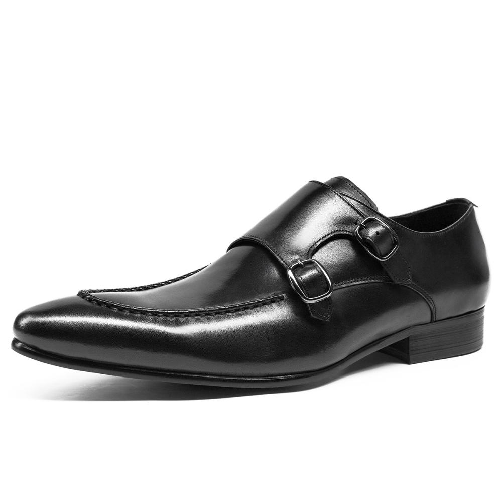 Herren  Business-Schuhe | Doppelte Monkstraps Aus Leder Mit Absatz-Detail Business-Schuhe Business-Schuhe