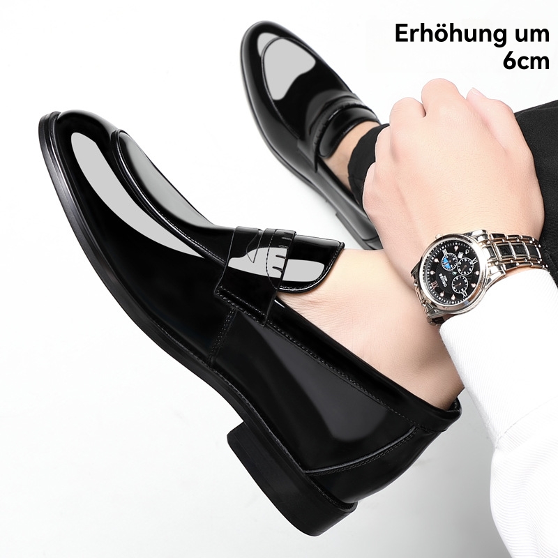 Herren  Business-Schuhe | Pennyloafer Aus Lackleder Business-Schuhe Business-Schuhe