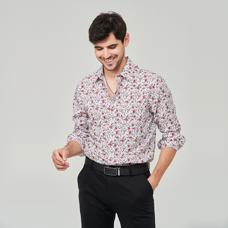 Herren  Hemden | Slim-Fit Hemd Aus Stretch-Baumwolle Mit Blumen-Print Hemden Hemden