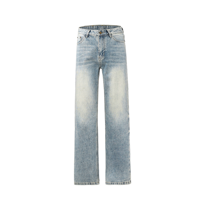 Herren  Jeans | Baggy-Fit Jeans Aus Hellblauem Denim In Washed-Optik Herren Herren