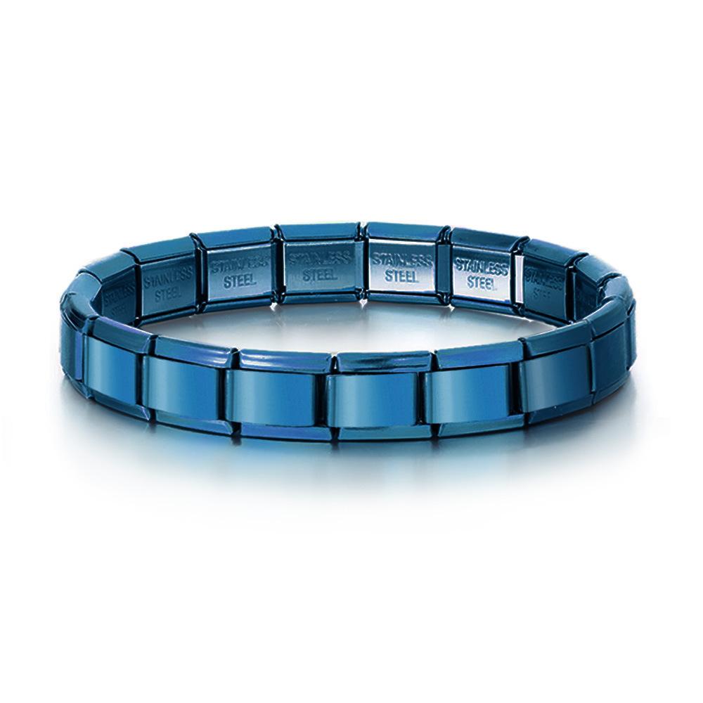 Herren  Manschettenknöpfe & Schmuck | Armband Aus Silberfarbenem Und Blau Beschichtetem Edelstahl Accessoires Herren