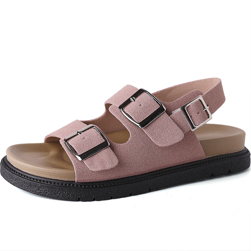 Herren  Slides & Flipflops | Sandalen Aus Veloursleder Mit Zwei Riemen Und Schließen Herren Herren