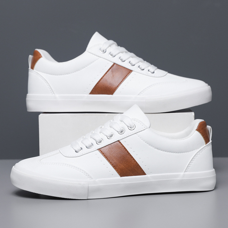 Herren  Sneakers | Sneakers Aus Kunstleder Mit Unifarbener Und Genarbter Struktur Herren Herren