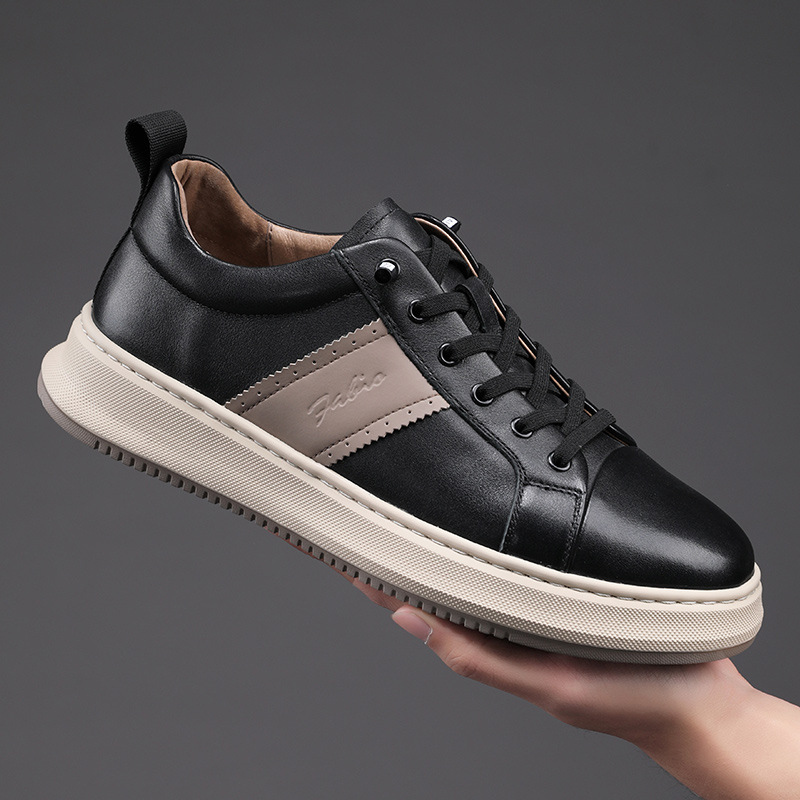 Herren  Sneakers | Sneakers Aus Kunstleder Mit Unifarbener Und Genarbter Struktur Herren Herren