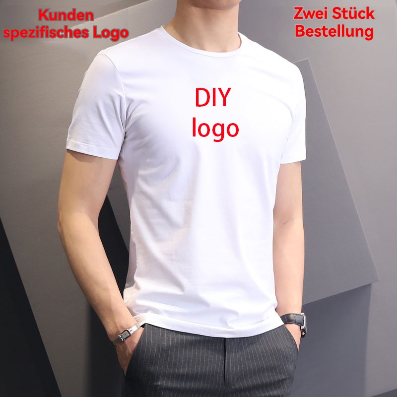 Herren  T-Shirts | T-Shirt Aus Baumwoll-Jersey Mit Stack-Logo-Print Herren Herren