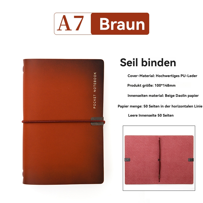 Herren  Weitere Accessoires | Din-A5-Notizbuch Aus Camelfarbenem Kunstleder Mit Elastischem Band Accessoires Herren